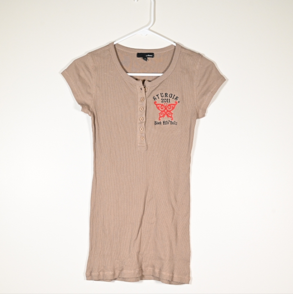 Sturgis Motorcycle T-shirt M Brown Tan